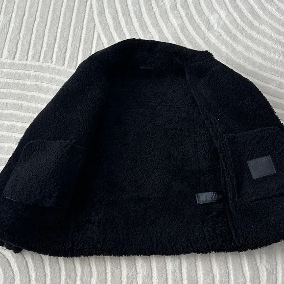 All Saints Black Shearling Jacket - Picture 5 of 10